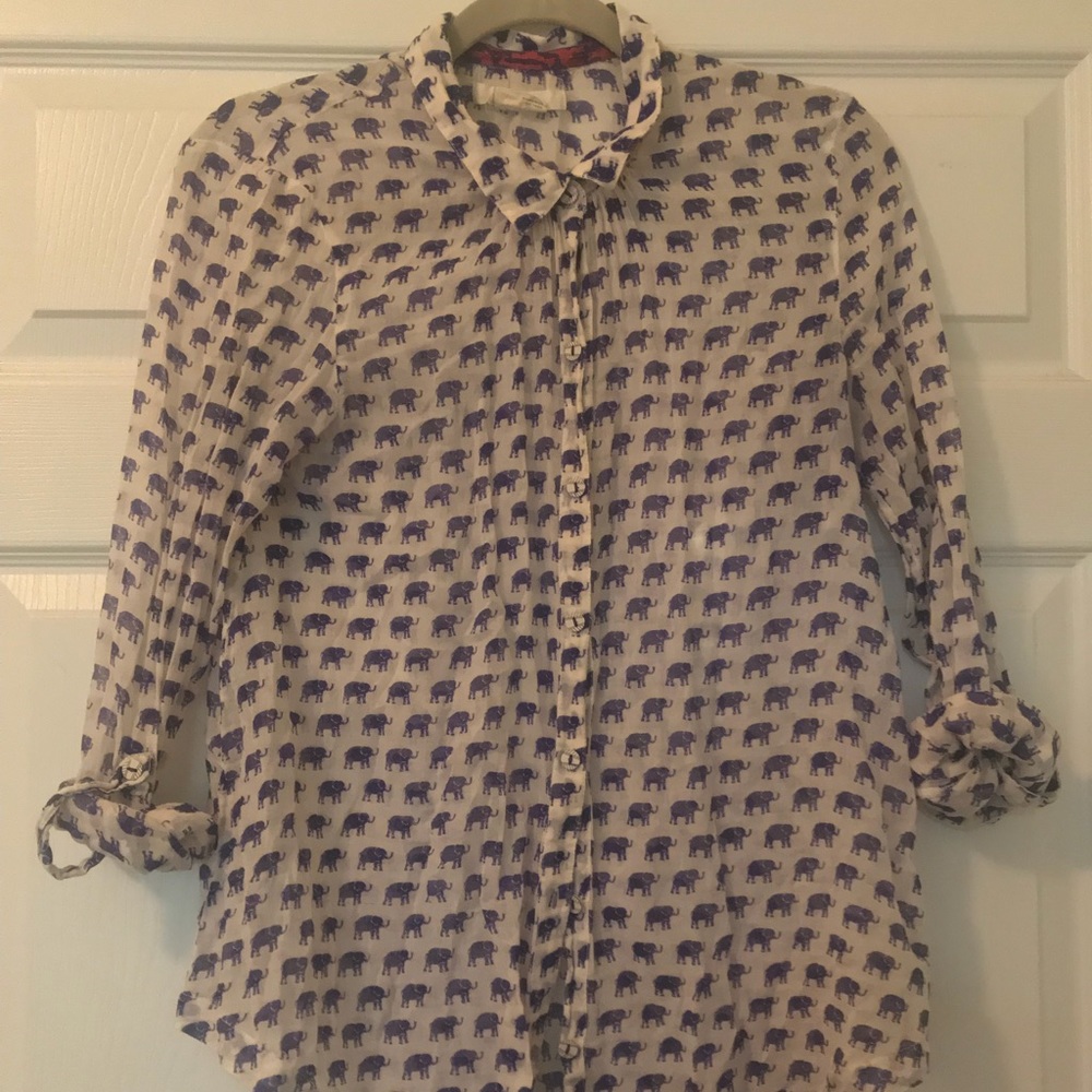 Sheer Button-up Collared Shirt